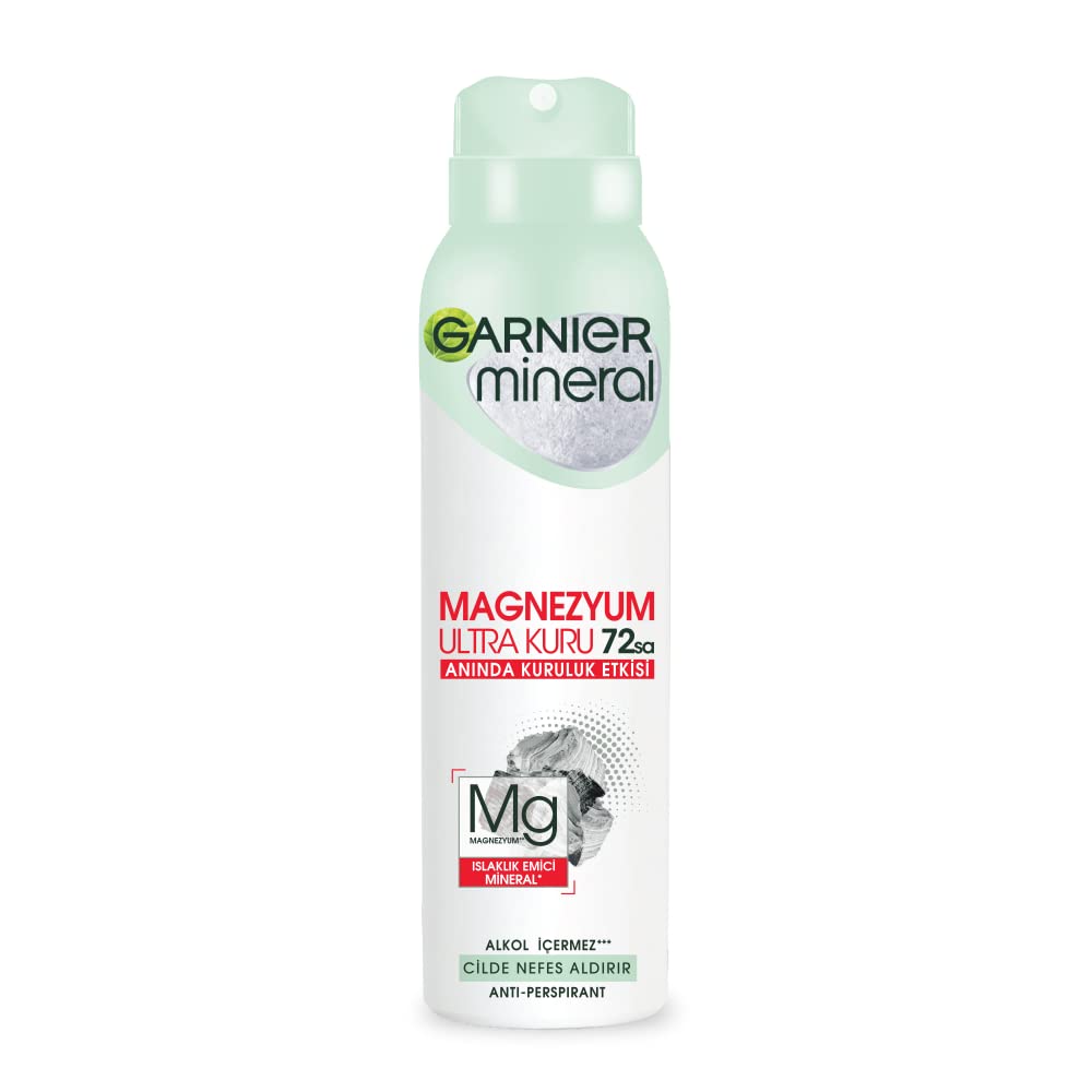 اسپری ضد تعریق 72 ساعته زنانه گارنیه مدل Magnesium Uiltra Dry اورجینال
