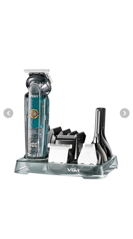 ست ماشین اصلاح موی صورت و بدن وی جی ار مدل V-102 - بی رنگ شفاف 6 کاره